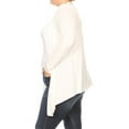 thumbnail image 3 of Women's Plus Size Casual Draped Open Front Long Sleeves Solid Cardigan, 3 of 5