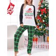 thumbnail image 6 of Family Matching Christmas Pajamas, Romper/ Letter Print Long Sleeve Tops and Plaid Pants Sleepwear Set, 6 of 10