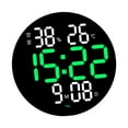 thumbnail image 1 of GUOOL Horloge Murale 10 Pouces Heure Semaine Date Température Humidité Affichage Ronde Numérique LED Vert, 1 of 9