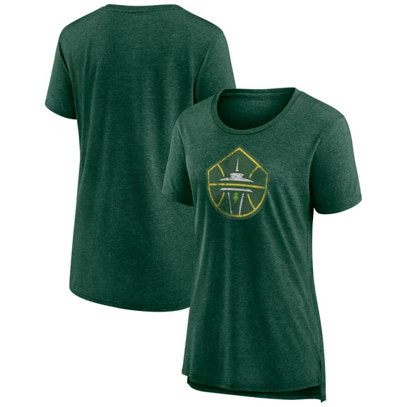 Women's Heather Green Seattle Storm Distressed Team Logo Tri-Blend T-Shirt