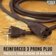 Brown Outdoor Extension Cord 6 ft, 13 AMP Heavy Duty 16 AWG Electrical Cord 3 Prong, 16/3 SJTW