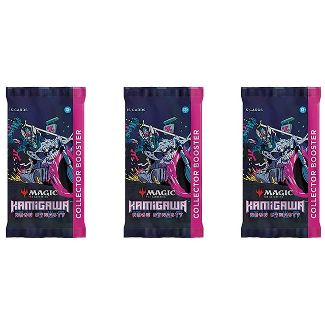 3 Packs Magic: The Gathering Collector Booster Pack Lot MTG Kamigawa Neon Dynasty