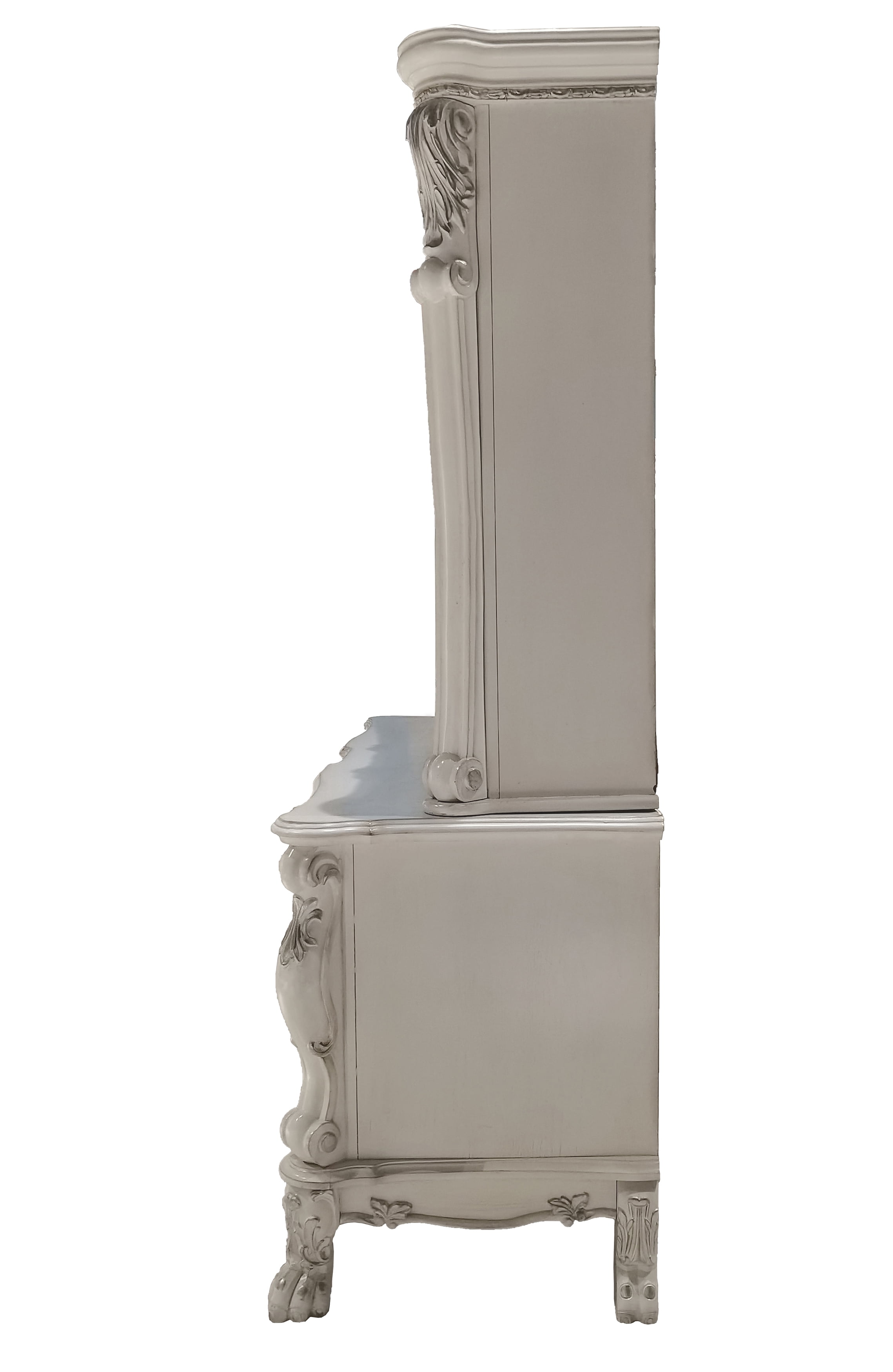 ACME Dresden Computer Desk & Hutch, Bone White Finish