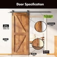 thumbnail image 3 of Homacer 5-in-1 Design 32'' W x 84'' H x 1-3/8'' D Solid Wood Barn Door, Finished and Unassembled, with Pre-drilled Holes for Easy Assemble and Pre-routed Groove, Interior Only (Early American), 3 of 7