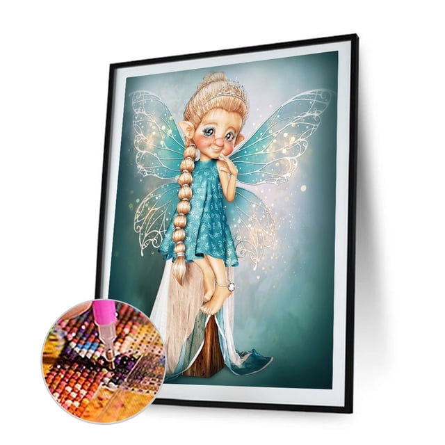 Cuadros Decorativos Diamond Painting 5D DIY Big Eyes Doll Wing Full Round Drill Picture (A4060) DQrwqpou Nuevos Originales