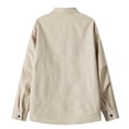 thumbnail image 4 of Mens Camisas de Manga Larga Casual Color Sólido Turndown Cuello Botón Abajo Bolsillo Camisa Chaqueta, Camisas de Manga Larga para Hombres con Bolsillo, 4 of 9