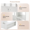 thumbnail image 6 of Finmind 71-inch Wall Room Divider, Freestanding Wood Room Divider Bookcase with Shelves & Coat Hooks, Industrial Wall Partition for Living Room, White, 6 of 10