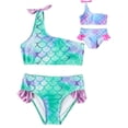 thumbnail image 6 of GYRATEDREAM Girls Tankini 2-Piece Swimwear Mermaid Print Bikini Ruffle Bathing Suit 1-14 Years, 6 of 6