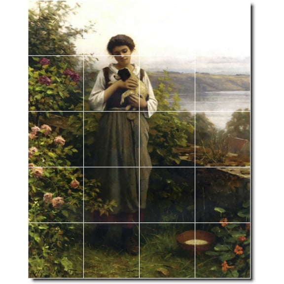 Ceramic Tile Mural-Daniel Ridgway Knight Garden Painting 44. 17" w x 21.25" h using (20) 4.25 x 4.25 ceramic tiles