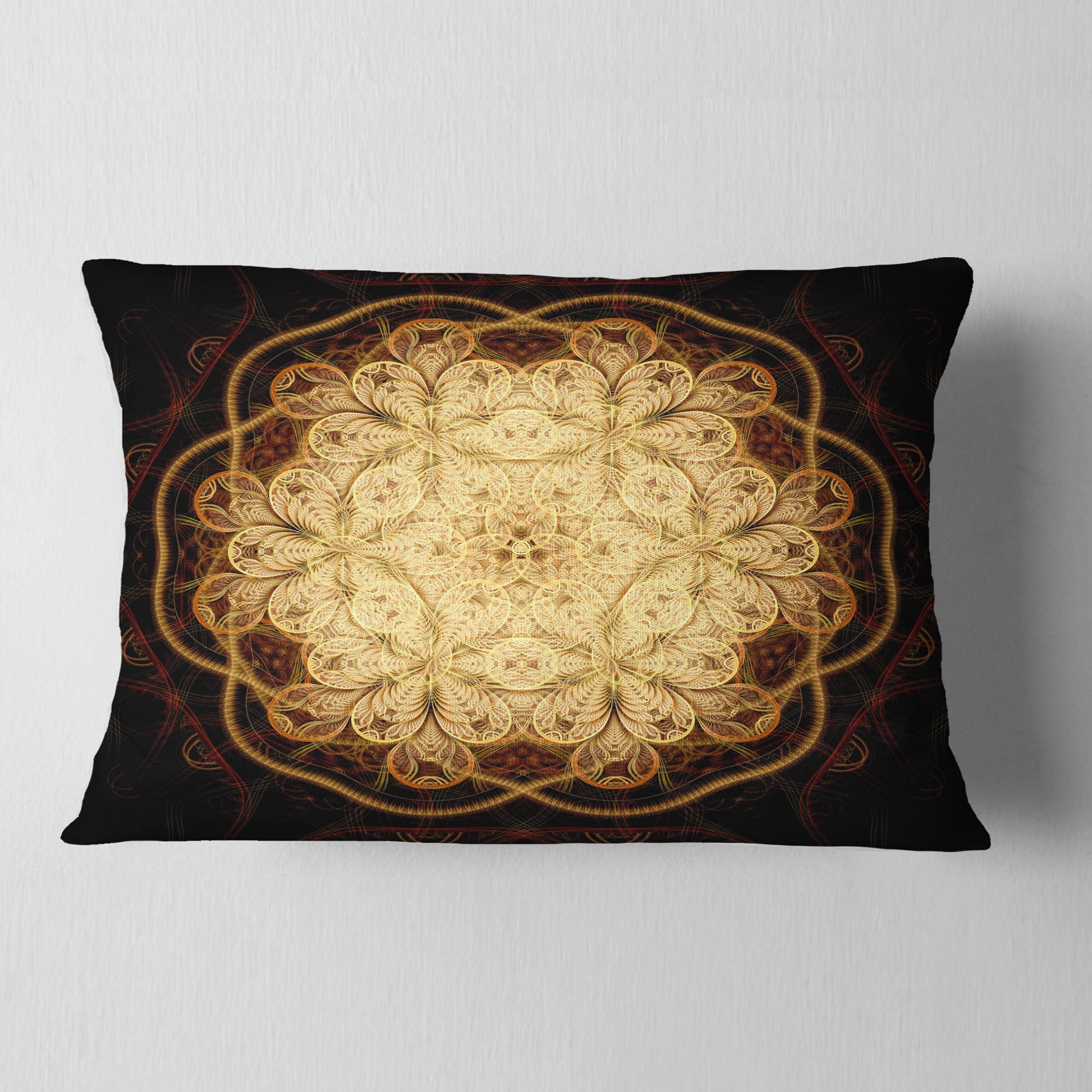 Designart 12" x 20" Yellow Polyester Throw Pillow