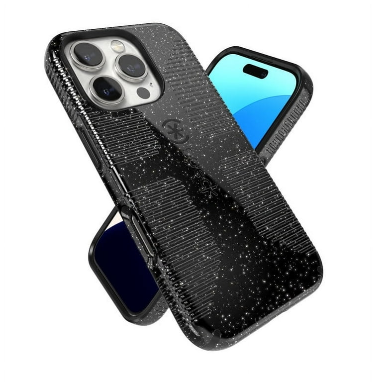Speck iPhone 16 Pro CandyShell Grip with MagSafe in Black Glitter