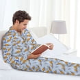 thumbnail image 6 of Sikiie Cute Sloth Mens Pajama Set, Soft Warm Long Sleeve Sleepwear, Cozy Button-Down Pjs for Men-, 6 of 7