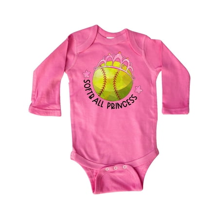

Inktastic Softball Princess- Tiara Gift Baby Girl Long Sleeve Bodysuit