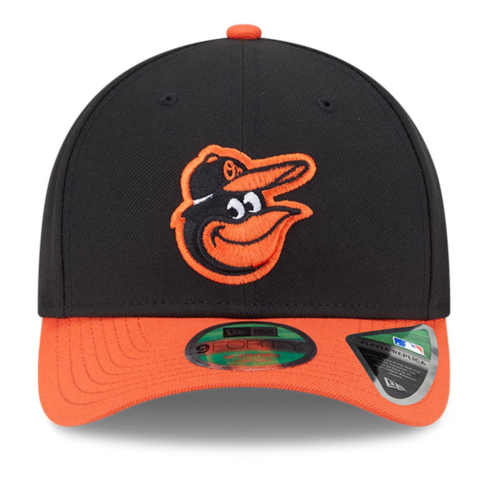 Men's New Era  Black Baltimore Orioles Player Replica 9FORTY Adjustable Hat