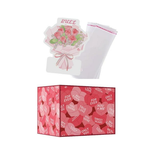 Michellecmm Money Pull Box for Cash Present Valentine's Day Money Surprise Box with Pull out Card Set Surprise Box for Party