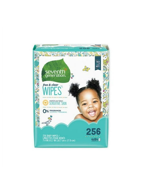 Free and Clear Baby Wipes Refill, Unscented, White, 256/Pack