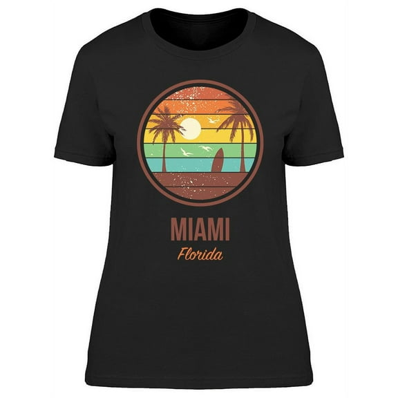 Miami Florida Retro 80's Design T-Shirt Women -Image by Shutterstock, Female 3X-Large
