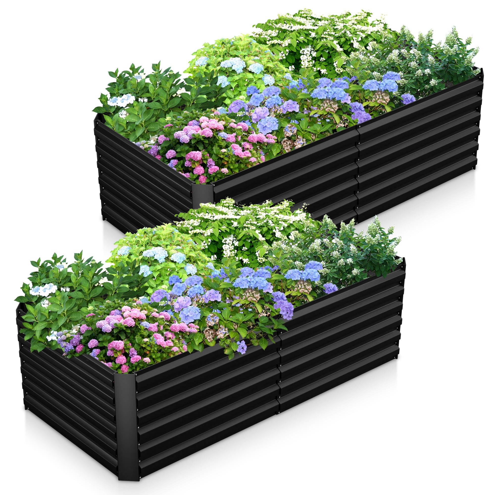 2pcs-outdoor-metal-raised-garden-bed-6x3x2ft-planter-box-for-vegetables