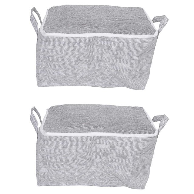 2X Caja de Almacenamiento Tridimensional Caja de Almacenamiento para el Hogar con Organizador de Ventana Tela Plegable Almacenamiento de Armario de Gran Capacidad 30L
