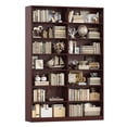 thumbnail image 2 of Hiphuta 84"H Double Wide 7-Tier Bookcase, Large Modern Bookcase with 14 Cubes for Home Office and Living Room, Freestanding Display Book Shelves, Cherry, 2 of 8