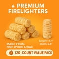 thumbnail image 4 of 120 PCS Fire Starter – Natural Wax & Sawdust Wood Igniters for Grill, Fireplace, Camping Accessories, BBQ, and Cooking – All-Weather, 10 Min Burn, 4 of 5