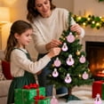 thumbnail image 5 of Pink Christmas Ornaments, Mini Christmas Tree Decorations, Pink Hanging Ball Ornaments for Tree Wreath Garland Holiday Decor, 5 of 6