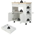 thumbnail image 4 of Costway Kitchen Island Cart Rolling Storage Cabinet w/ Drawer & Spice Rack Shelf White, 4 of 10