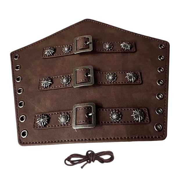 PU Leather Arm Guards Gauntlet Wristband Vintage Style Retro Accessories Armband Dark Brown Rope