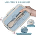 thumbnail image 4 of Bento Box para adultos con 3 compartimentos, fiambrera de 1500 ml para niños con cuchara y tenedor, a prueba de fugas, apto para microondas y lavavajillas, caja de comida sin BPA con asa, 4 of 7