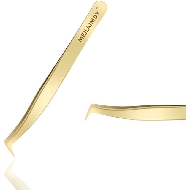Eyelash Extension Tweezers -Precision Volume Tweezers for Easy Fans False Lashes Cluster 2D-6D Volume Lash Tweezers(Gold)