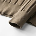 thumbnail image 4 of SERTG Men's High Neck Sweater Fall Winter Solid Color Long Sleeve Outdoor Thickened Warm Casual Knitwear Tops(Khaki#1,2XL), 4 of 8