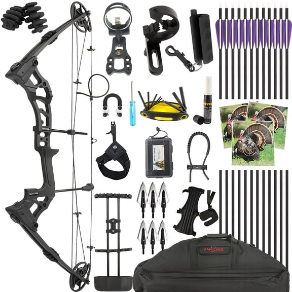 1pc 0-70lbs Adjustable Black Compound Bow Outdoor Hunting Archery Competition Compound Bow Set