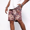 thumbnail image 5 of Men's Floral Print Drawstring Waist Shorts Summer Vacation Shorts with Pockets Purple 2XL, 5 of 8