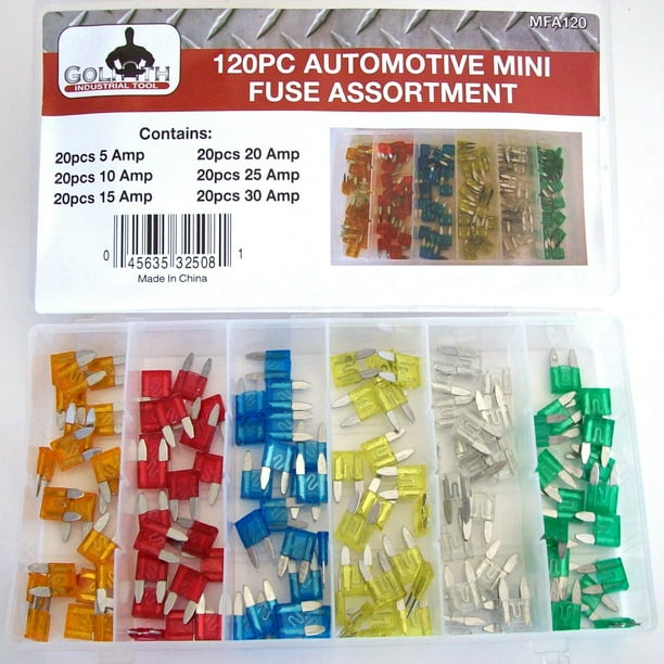 120pc Mini Car Blade Fuse Box Assortment Fuses Truck SUV RV