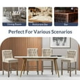 thumbnail image 5 of BELLEZE Counter Height Bar Stools for Kitchen Island Set of 2, Wingback Counter Stools Button Tufted Upholstered Fabric Barstools Island Chairs Farmhouse High Back Dining Room Chairs -Calila (Natural), 5 of 7