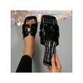 thumbnail image 2 of Women Flat Sandals Crocodile Embossed Cut Out Open Toe Comfortable Slide Sandals 2026, 2 of 10