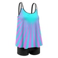 thumbnail image 4 of Women Plus Size Vintage Print Strappy Back Tankini Set Flowy Tankini Bathing Suits for Women Tummy Control Two Piece Swimwear, 4 of 7