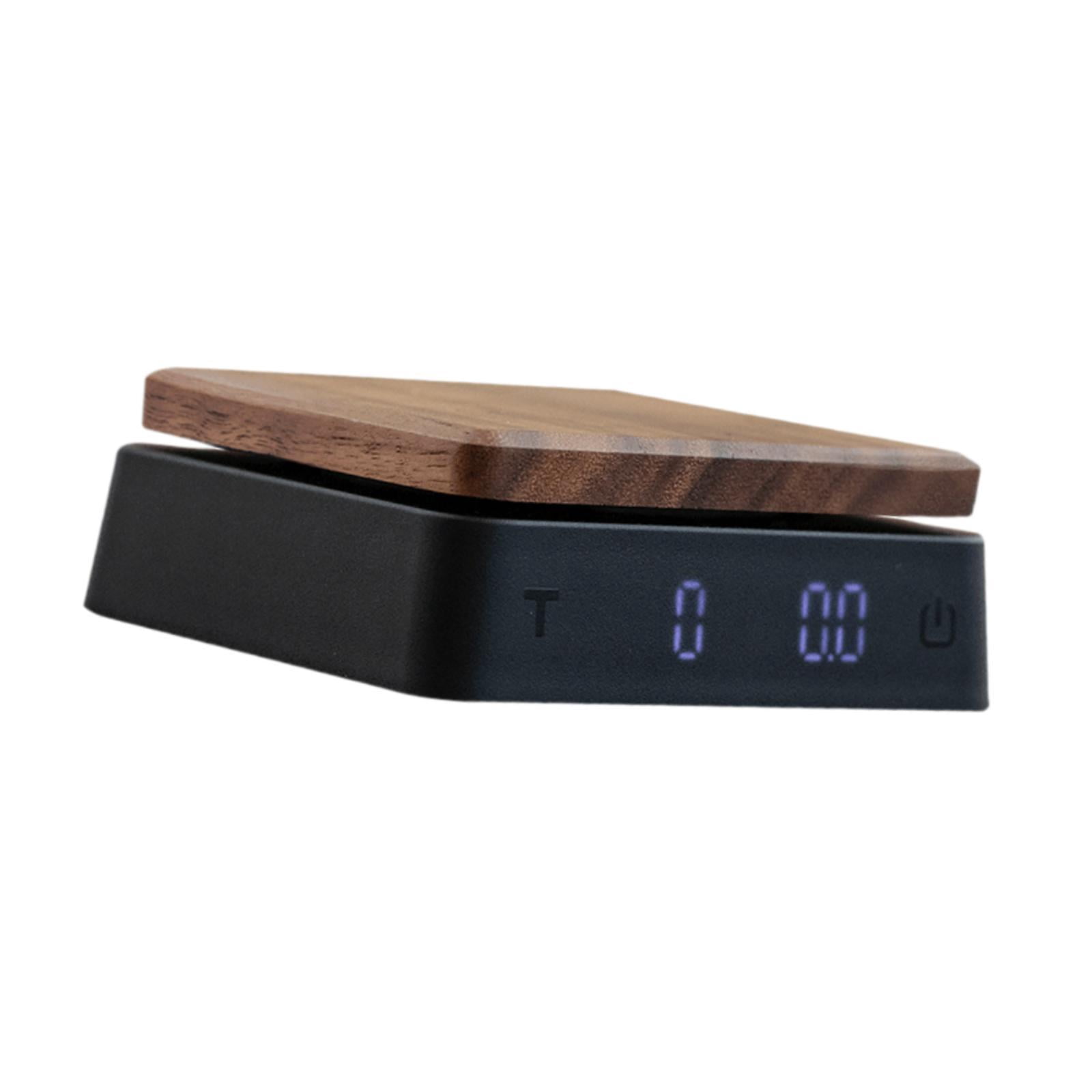 TISHITA Coffee Scale with Timer Electronic Weighing Scale Portable Save Space Compact Kitchen Coffee Scale Espresso Scale for Kitchen Black