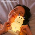 thumbnail image 3 of Linda luz nocturna de vaca para niños, lámpara de silicona suave para guardería, luz nocturna que cambia de 7 colores con tacto, lámpara LED para bebé, juguetes, regalos para niñas/niños (azul) JM, 3 of 5