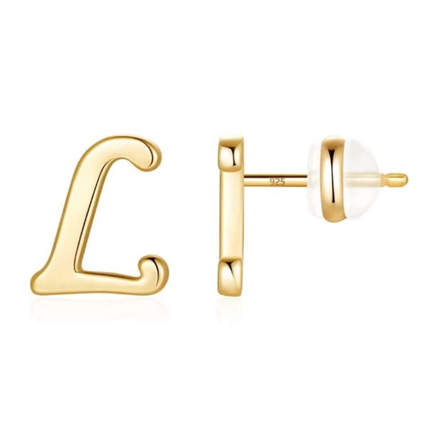 Xihbxyly Pendientes de Oro con 26 Letras Del Alfabeto y Acabado Chapado En Oro para Mujer