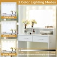 thumbnail image 3 of HSUNNS Small Vanity Desk, Narrow Makeup Vanity with 11 Lights and Mirror, Hollywood-style Makeup Desk with 2 Storage Drawers for Bedroom, Birthday Gift for Girls or Wife, White, 3 of 6