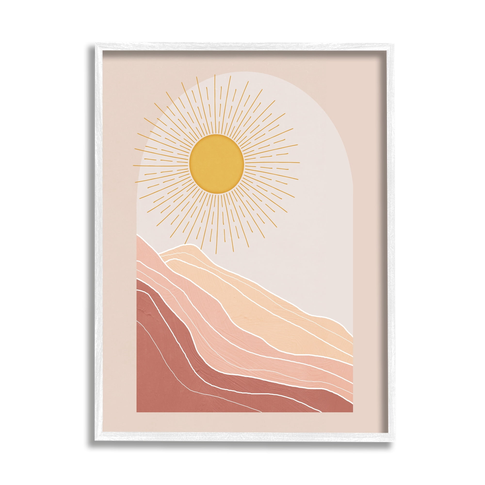 Nina Blue Rocky Deserted Ridges Patterned Radiant Sunlight 16 in x 20 in Framed Painting Art Print, by Stupell Home Décor