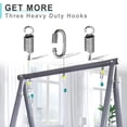 thumbnail image 3 of Reinforced Base & Triangular Structure Hammock Stand with 2 Storage Baskets, Swing Stand with 3 Hooks Fit for Most Hanging Chair for Oudoor&Indoor (Stand Only) (Grey), 3 of 6