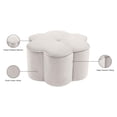 thumbnail image 5 of Meridian Furniture Daisy Flower Shaped Cream Velvet Ottoman, 5 of 5