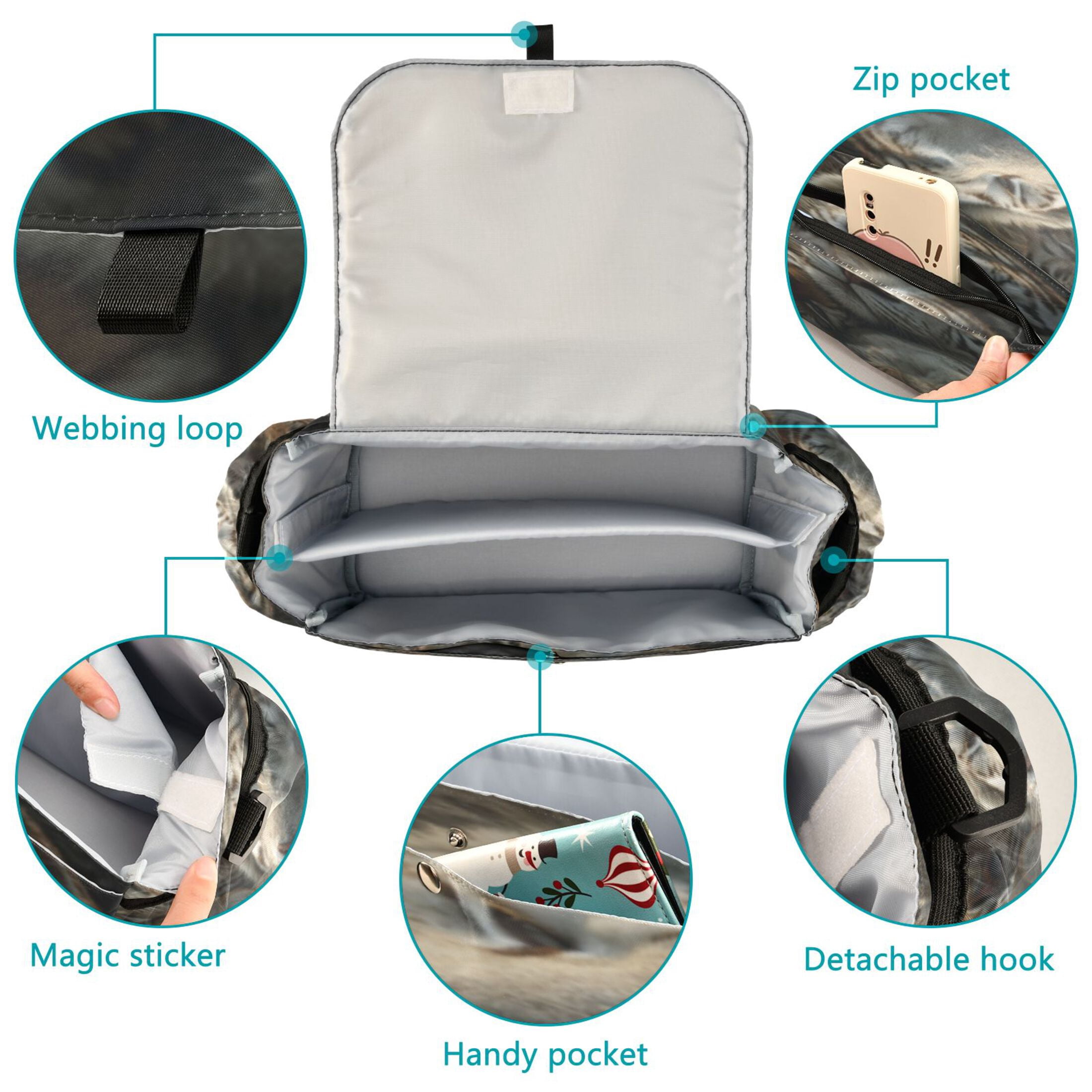 DIXRUYEE Stroller Organizer Tiger Flock Printed