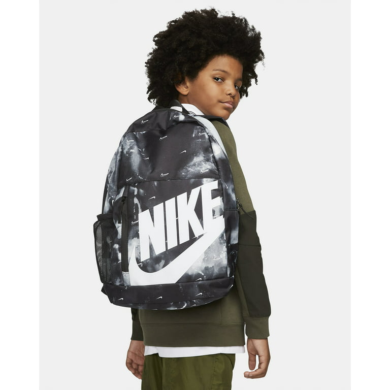 Nike Elemental Kids' Swoosh Printed Backpack Black Grey White DQ5337 20L (18" H x 12" W x 5" D) Walmart.com
