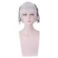 thumbnail image 1 of Peluca corta para cosplay, gris plateado, con trenzas laterales, 40 cm, 1 of 3