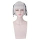 thumbnail image 1 of Peluca corta para cosplay, gris plateado, con trenzas laterales, 40 cm, 1 of 3
