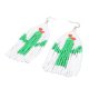 thumbnail image 5 of Pendientes de borlas con cuentas de cactus, estilo bohemio, hechos a mano, largos, para viajes y acampadas., 5 of 14