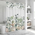 thumbnail image 5 of Sage Green Ocean Shower Curtain Set - Small 36" x 72" Washable Bathtub Curtain with 12 Hooks, Coastal Eucalyptus Starfish Shell Waterproof Fabric Stall Shower Curtains for Bathroom/Bathtub Décor, 5 of 6